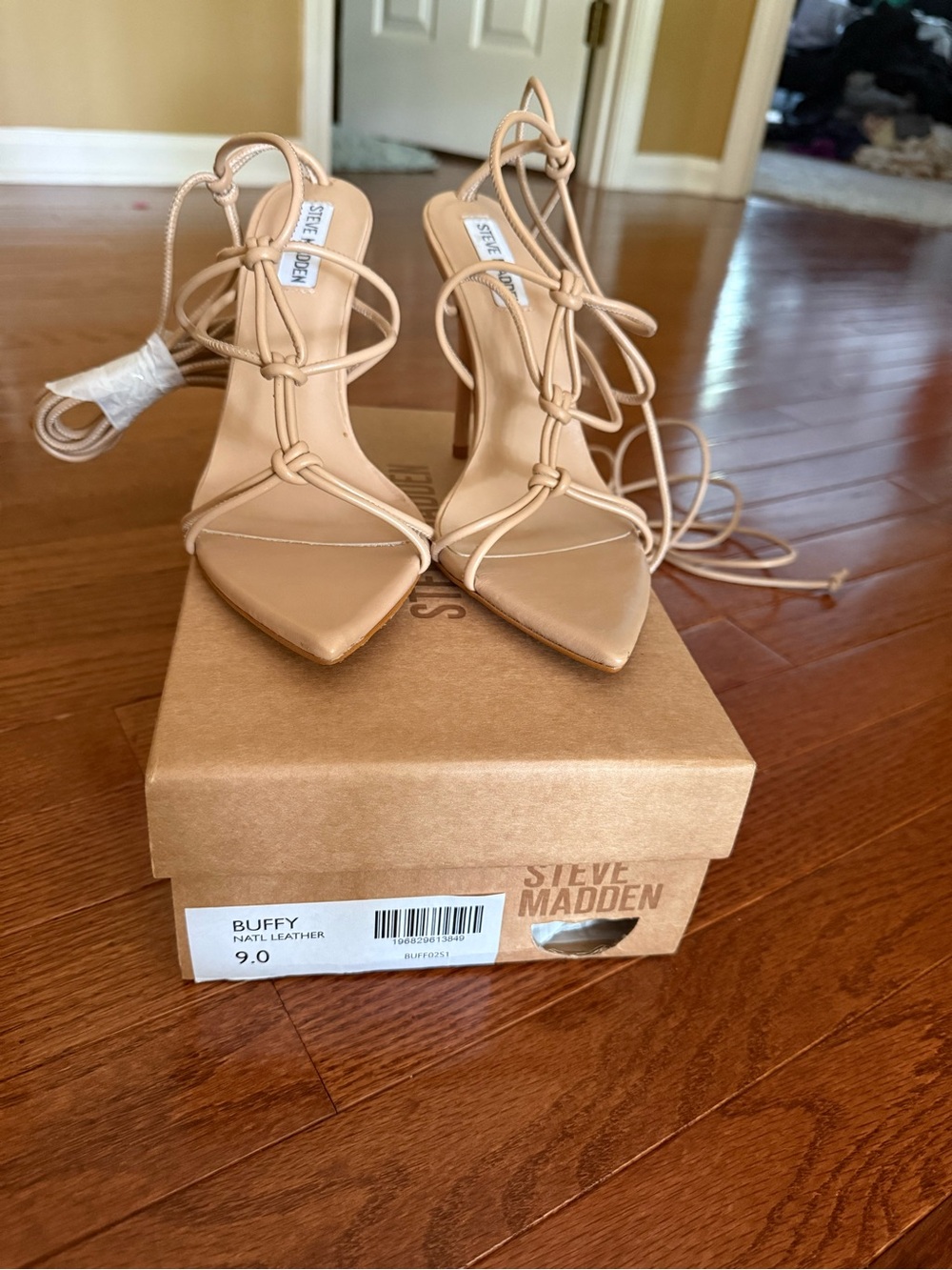 Steve Madden Buffy Lace-Up Heels in Beige